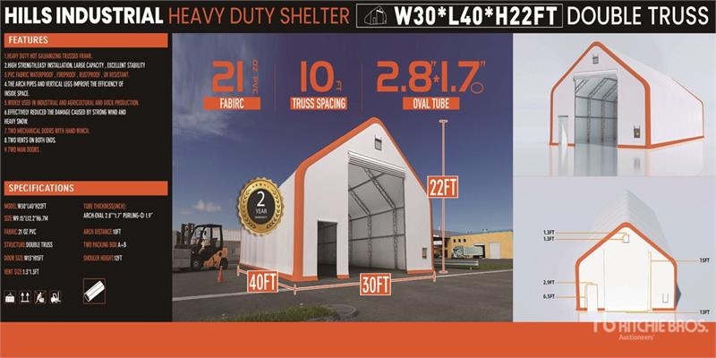 Hangar HIlls Industrial 403022 30 ft x 40 ft x 22 ft Stor — occasion 2026