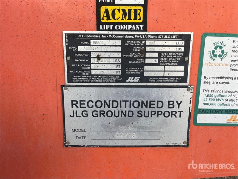 Nacelle articulée JLG 800 AJ 4WD Diesel — occasion 2011, 2 401 h