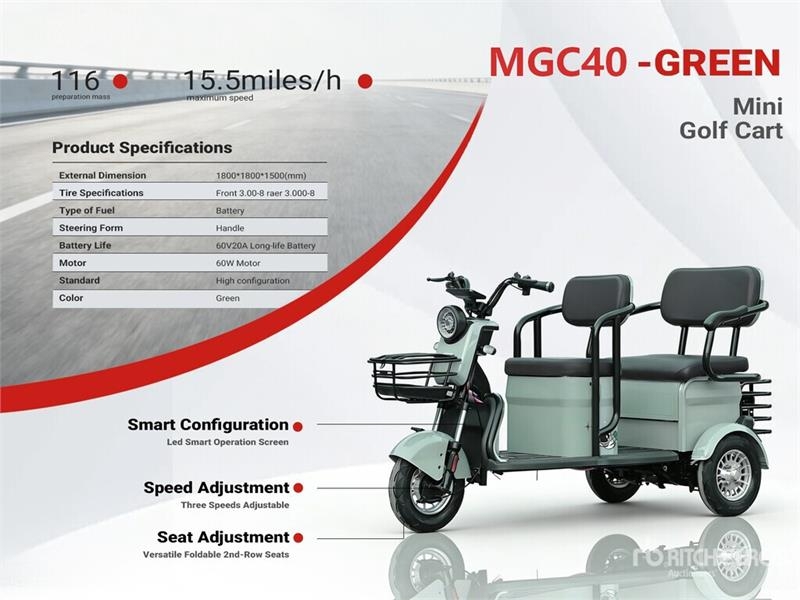 MGC40-GREEN (Volcano Gray) 3 TT E-Trike Mini Scoot