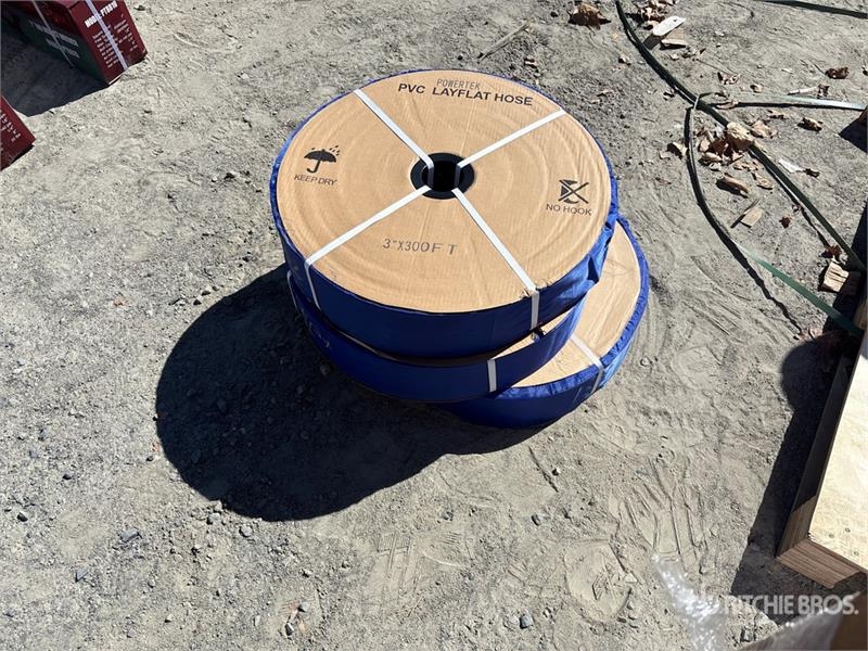Powertek of (3) Powertek PVC Discharge Water Hose (Unused)