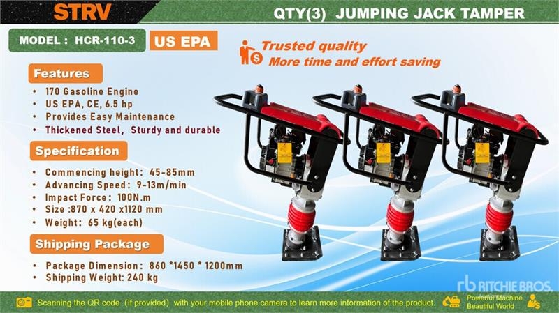 Compacteur Quantity of (3 ) STARVOX HCR-110-3 Jumping Jack T — occasion 2026
