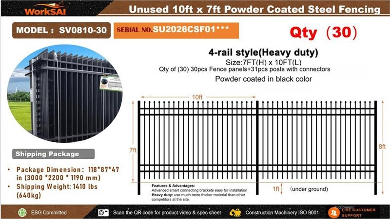 Équipement de clôture Quantity of (30) WorkSai SV0810-30 10 ft x 7 ft P — occasion 2026
