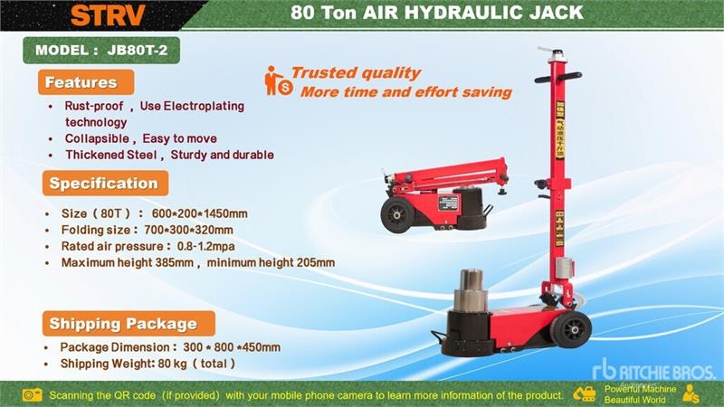 STARVOX JB80T-2 80 ton Pneumatic/Hydraulic Floor J