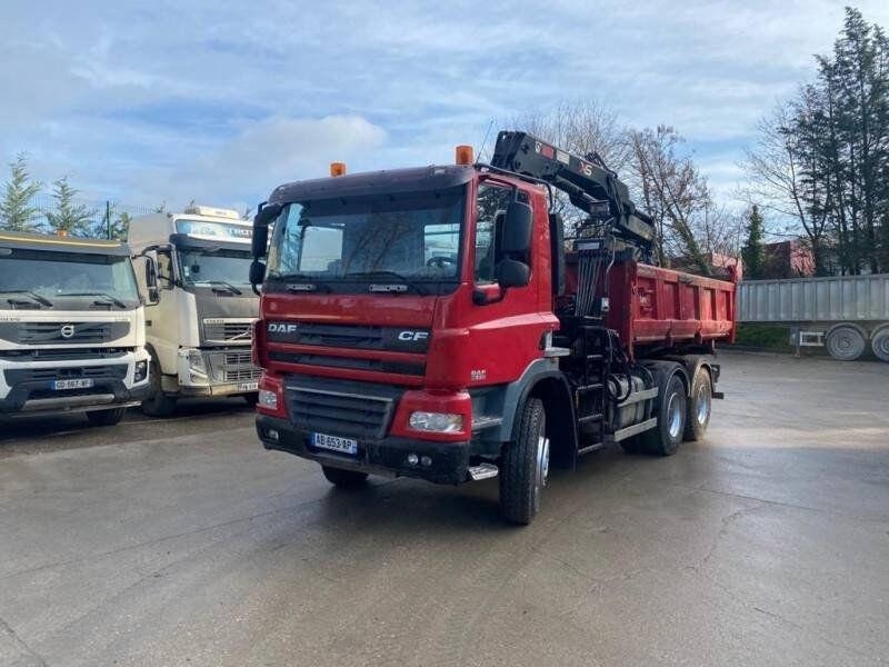 DAF CF 410 / Meiller / crane / Two-way side tipper tru