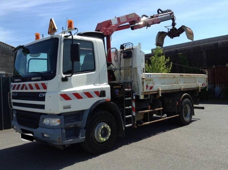DAF CF75 250 / Marrel crane / Three-way side tipper tr