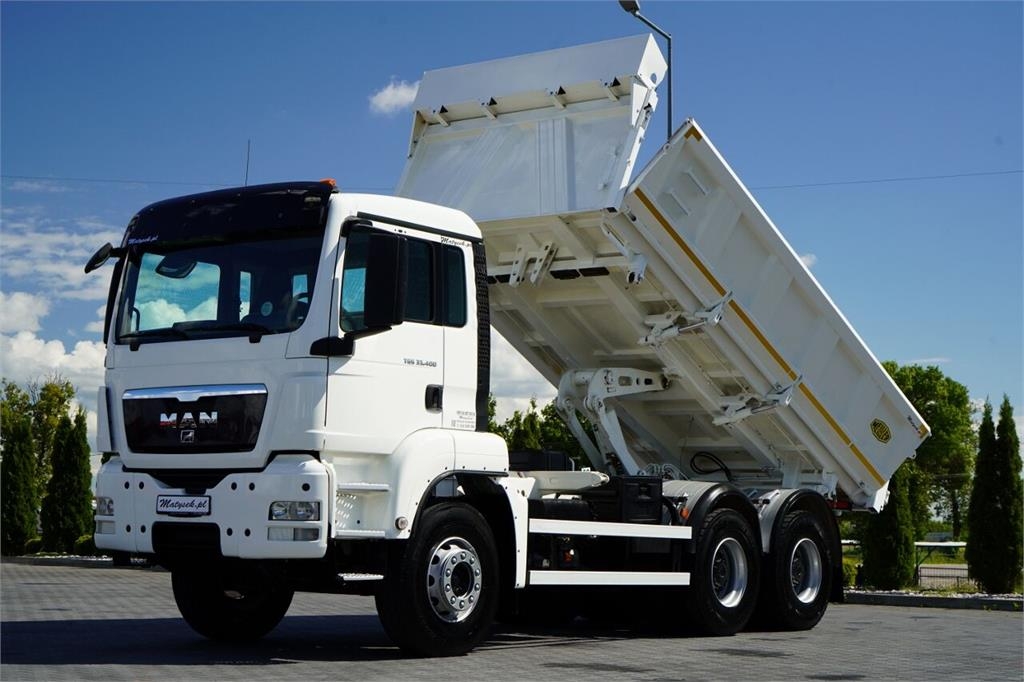 Camion benne MAN TGS 33.400 / 6X4 / 2 STRONNA WYWROTKA / HYDROBURTA — occasion 2011