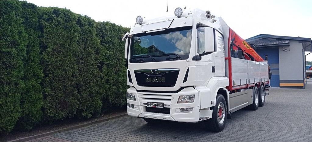 MAN TGS 33.500 6x4 Flatbed Truck with PALFINGER PK 230
