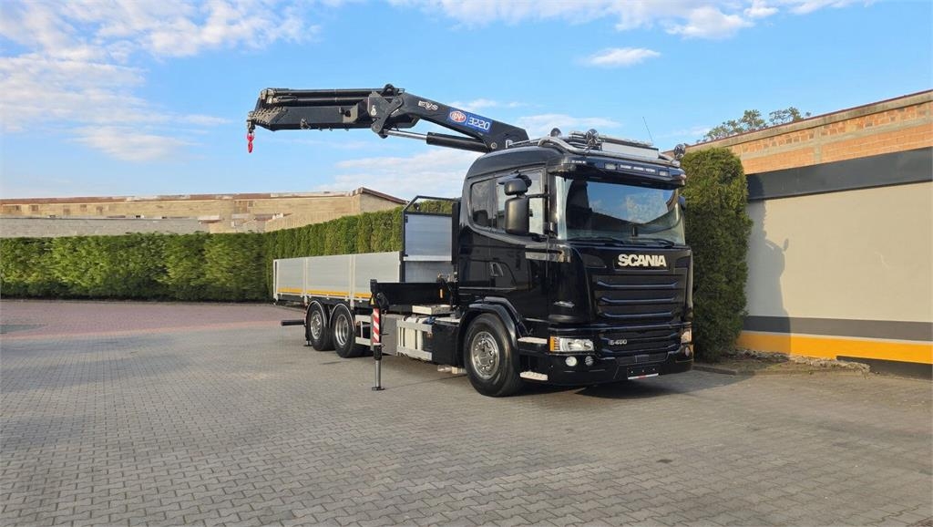 Scania G490 6x2 Flatbed Truck / HMF 3220K8 Crane