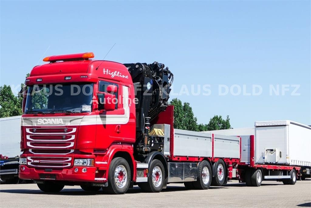 Scania MPA 2RA Flatbed Truck / Platform Trailer / crane