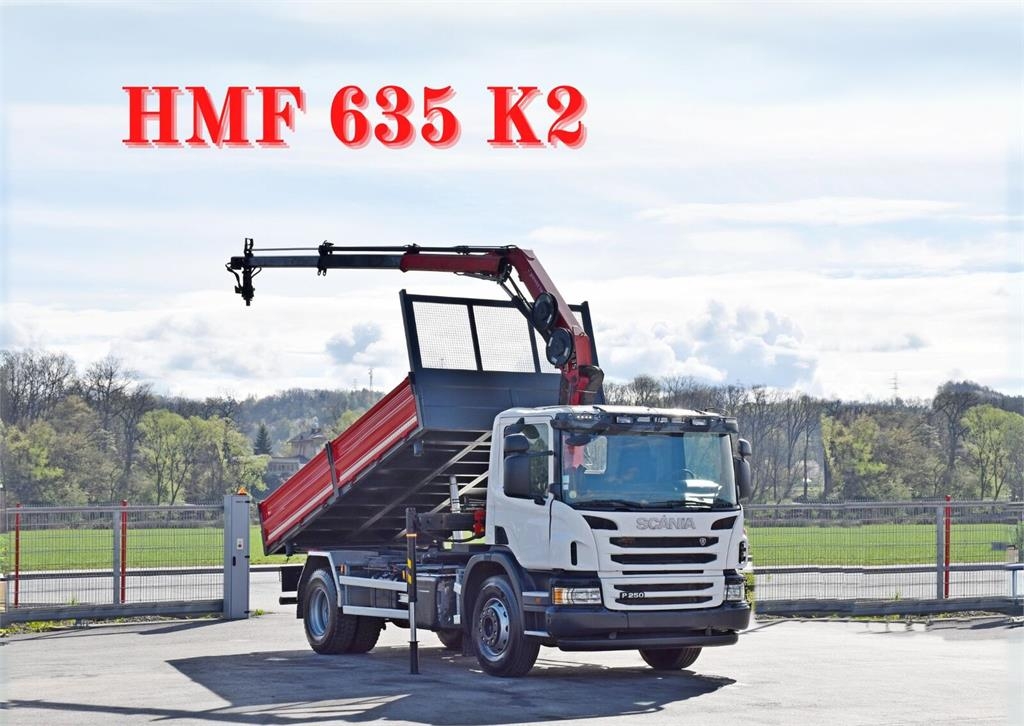 Scania P 250* Kipper 4,75m * HMF 635 K2 + FUNK * TOPZUSTA