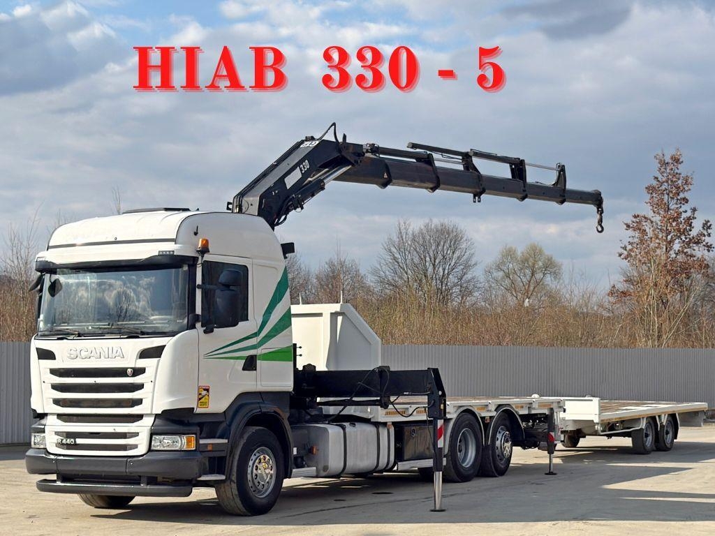 Scania R 440 * HIAB 330 - 5 + FUNK + Anhänger! 6x2