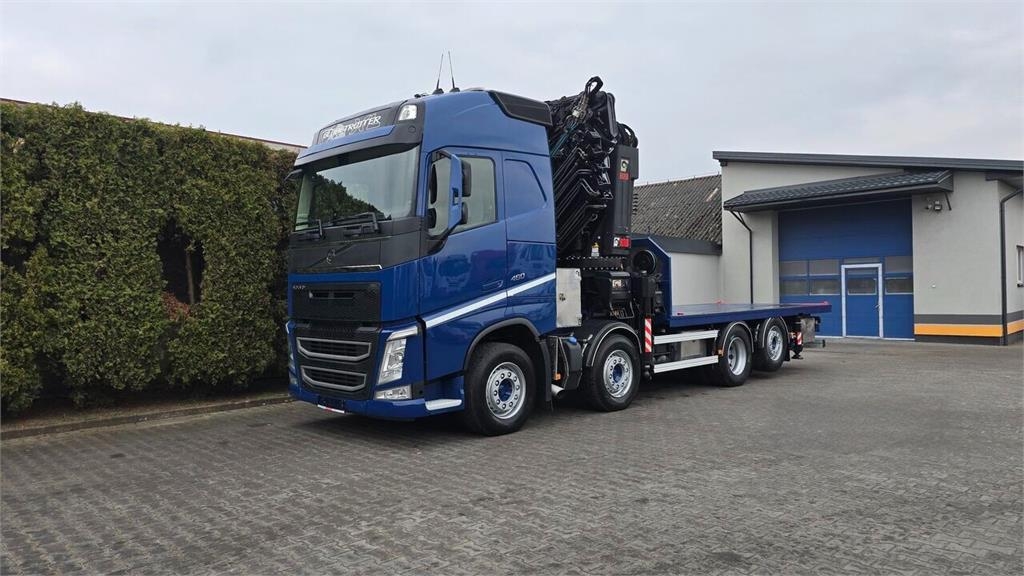 Volvo FH 460 8x2 open flatbed truck + Crane + JIB 150-6+