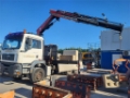 Camion benne MAN TGA 26.390 6X4 BB + HR FASSI F235XP — occasion 2005