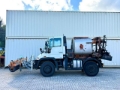 Unimog U400 mit Breining U2000 Bitumenspritze + Besen