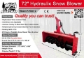 Souffleuse à neige Raytree RHSB72 72 in Hydraulic Skid Steer Snowblow — occasion 2026