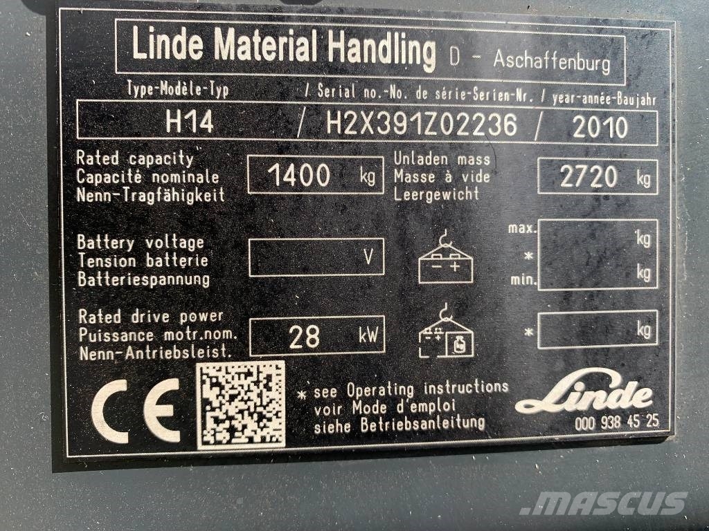 Linde H14T /391/ V-3687 OB Stivuitor GPL