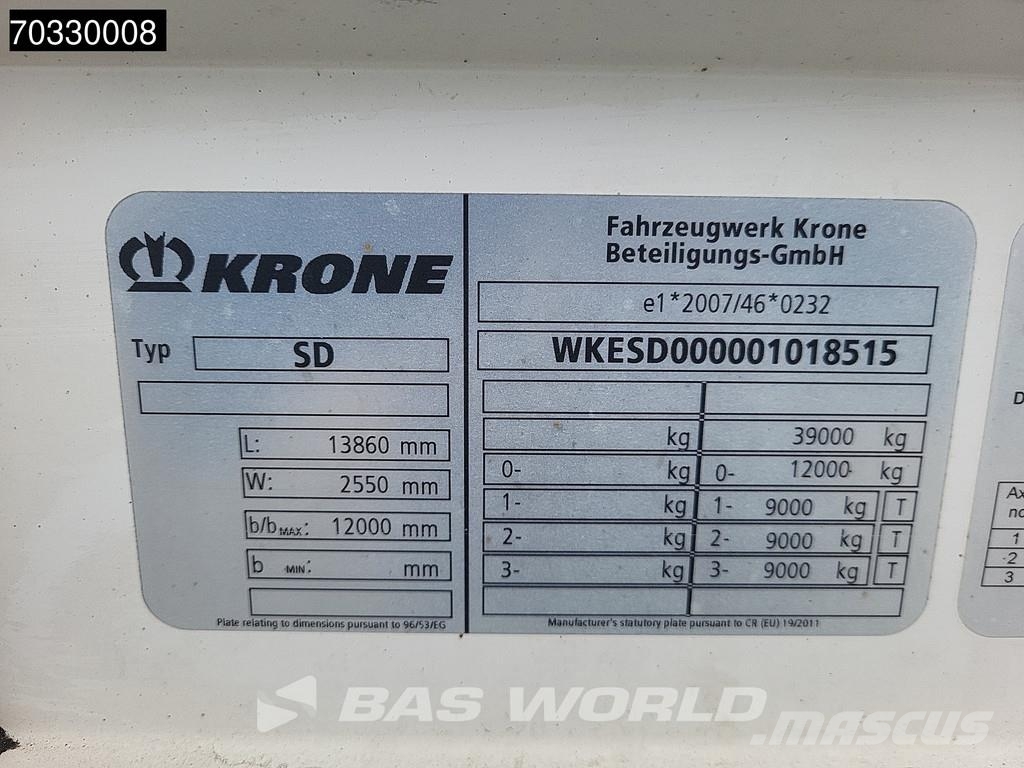 Krone SD SD 3 axles TÜV 03/27 Doppelstock Liftachse Semirremolques con carrocería de caja