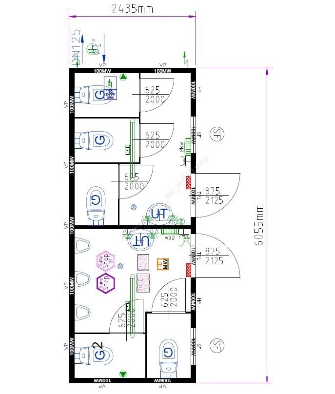 Containex 20 Fot Toalettmodul Herr & Dam-avdelning Bouwketen
