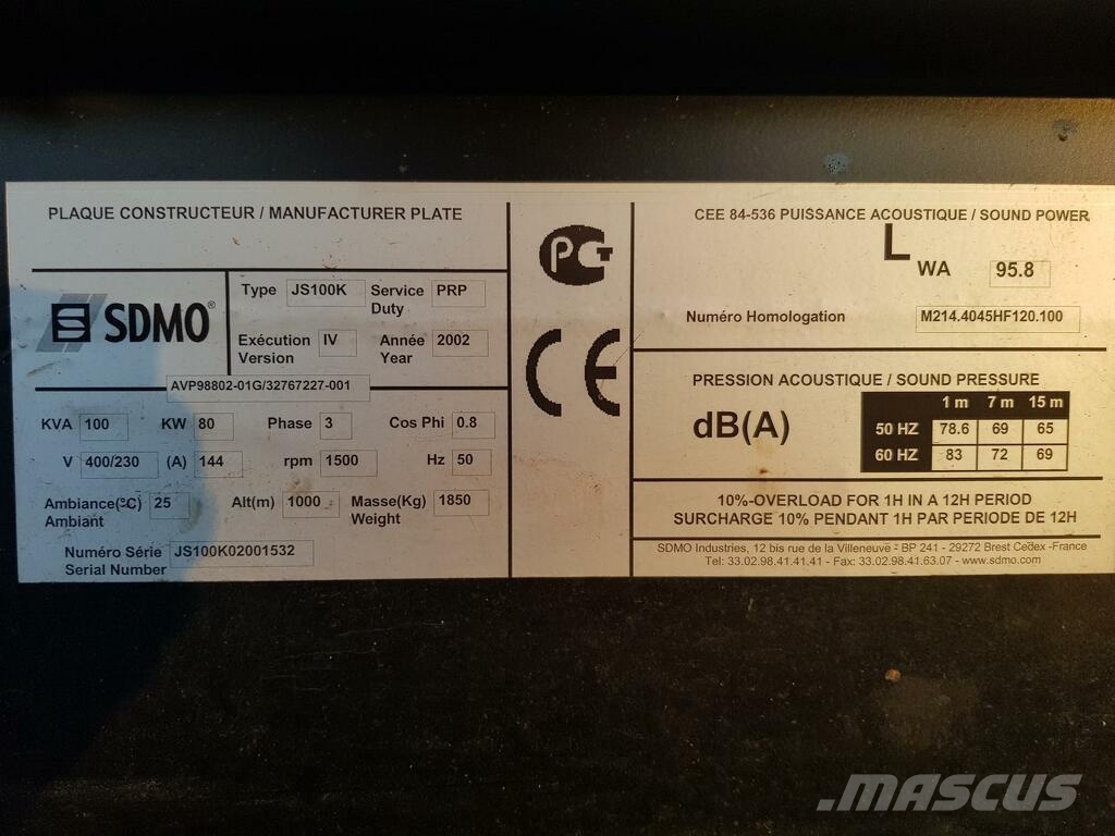 Sdmo JS100K Overige generatoren