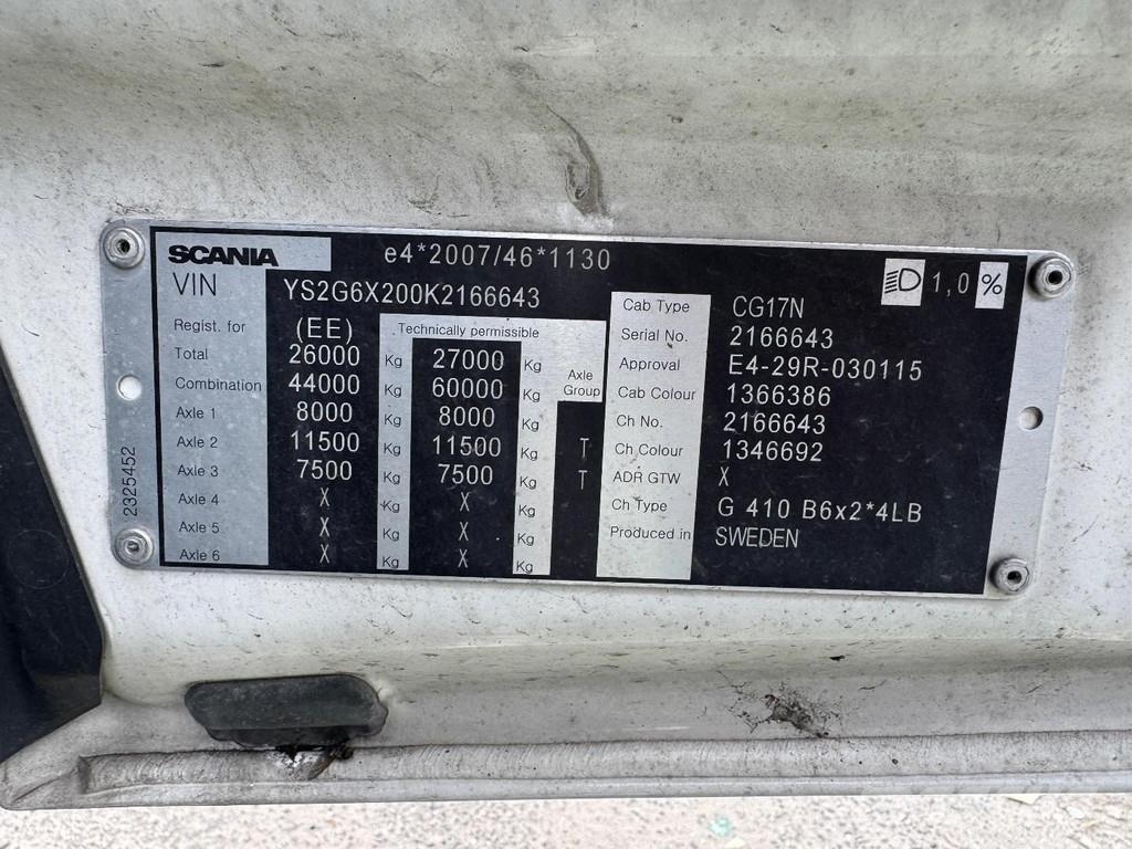 Scania G410 6X2 EURO 6 + CARRIER DATA COLD 300 + ZEPRO LI Camion a temperatura controllata