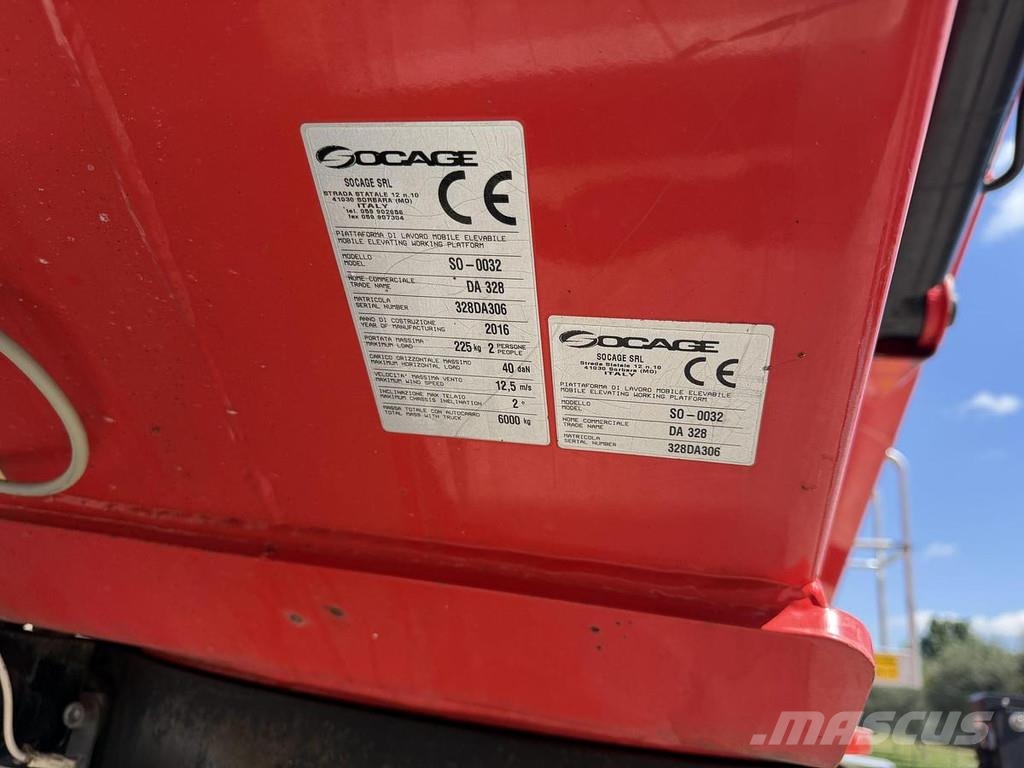 Socage DA328 المنصات الهوائية المثبتة على شاحنة