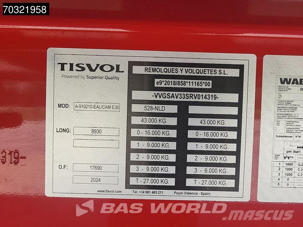 TISVOL A-910210-EAL New UNUSED 46m3 ALU Alcoa Savivartės puspriekabės
