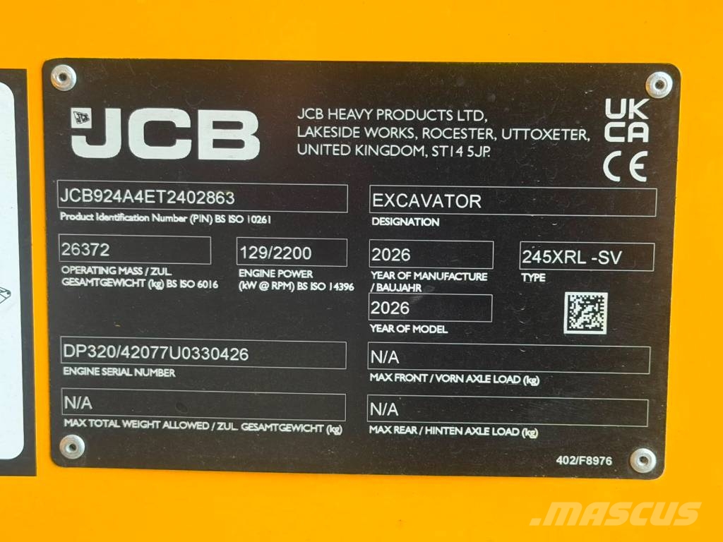 JCB 245 XR / Rototilt RC8 / Eber / Rasvari / حفارات زحافة