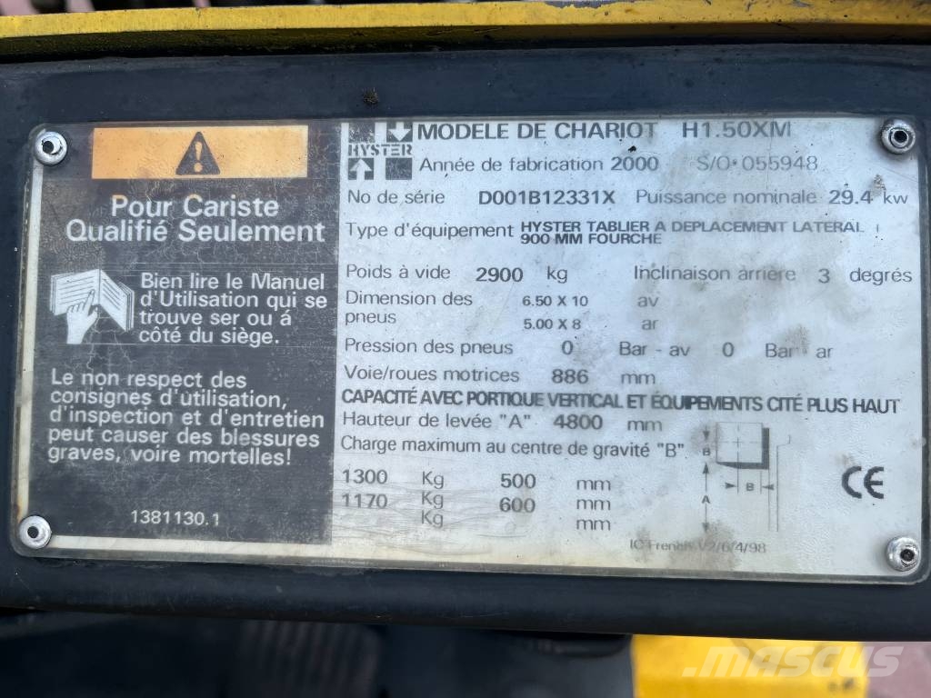 Hyster H1.50XM V-4012 EO LPG (dujiniai) krautuvai