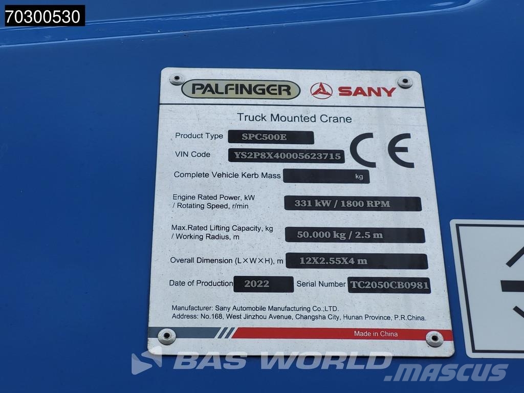 Scania P450 P 8X4 Palfinger/SANY SPC500E 35mtr Telescopic Nosturiautot