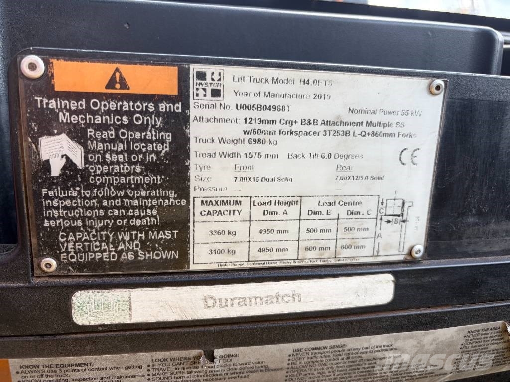 Hyster H 4.00 FT Diesel forklifts