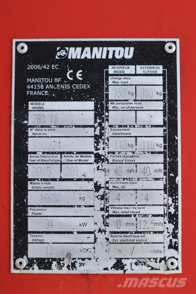 Manitou 280 TJ | 28 METER | 350 KG Телескопические подъемники