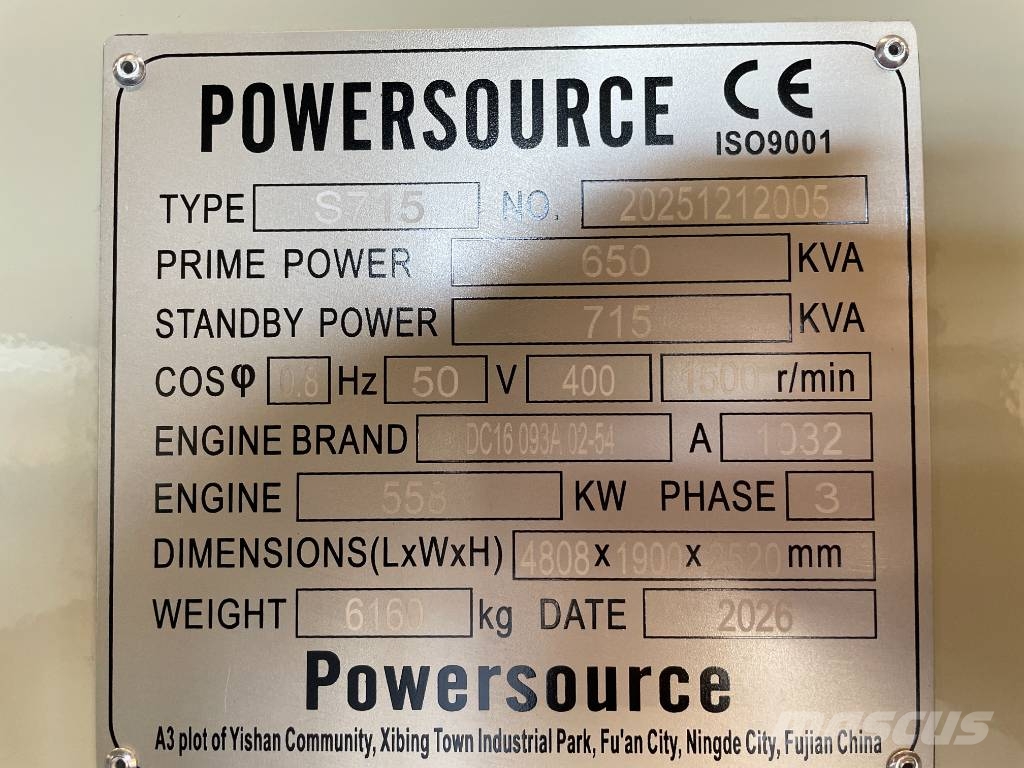 Scania DC16 093A - 715 kVA Generator - DPX-19765 Geradores a diesel