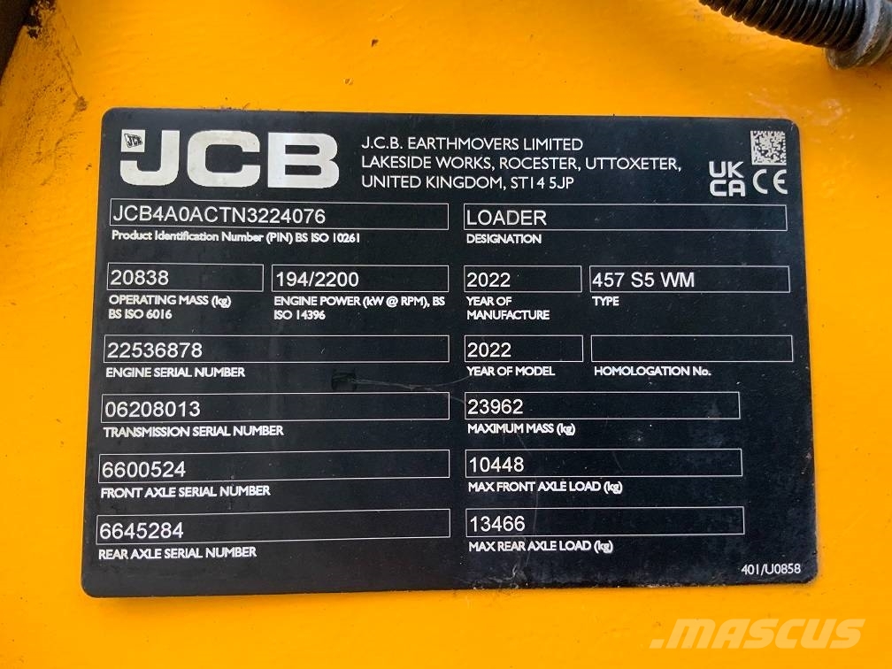 JCB 457 HT Kolesni nakladalci