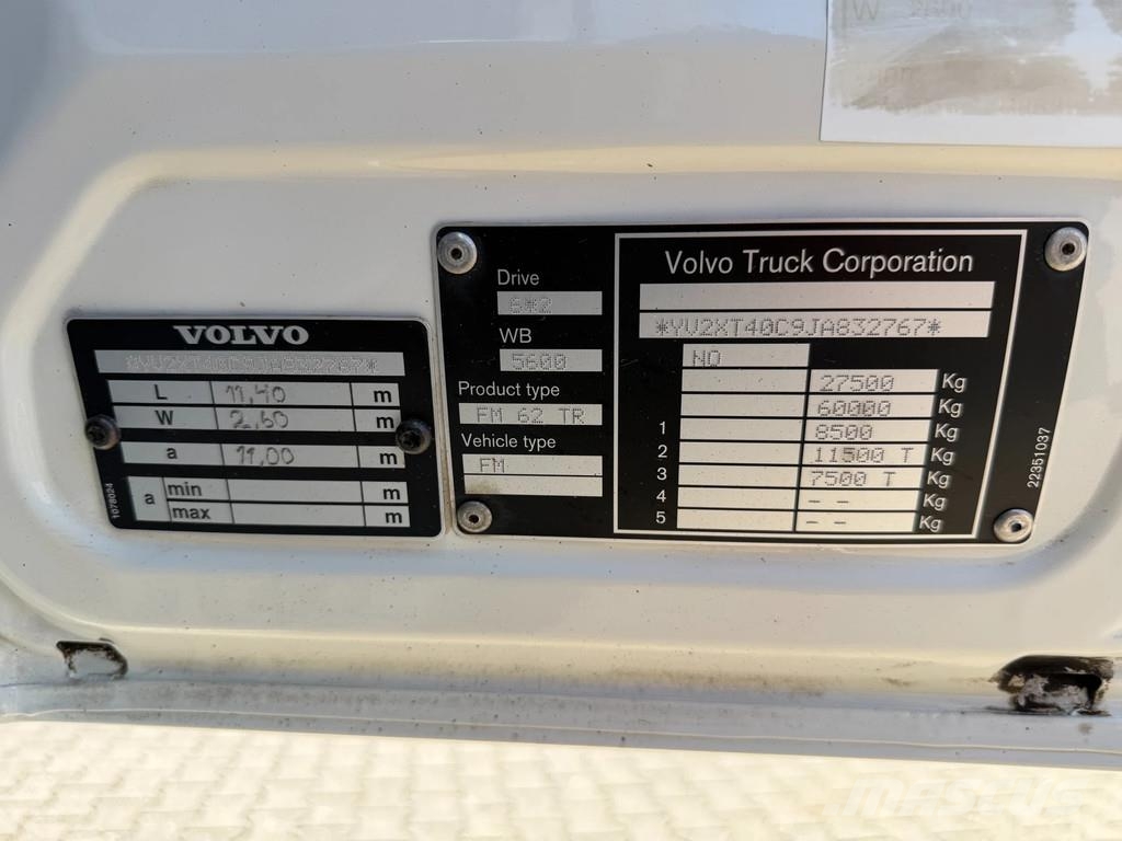 Volvo FM 500 6x2*4 Carrier TRS Iceland Retarder *473 Tkm شاحنات بدرجة حرارة قابلة للضبط