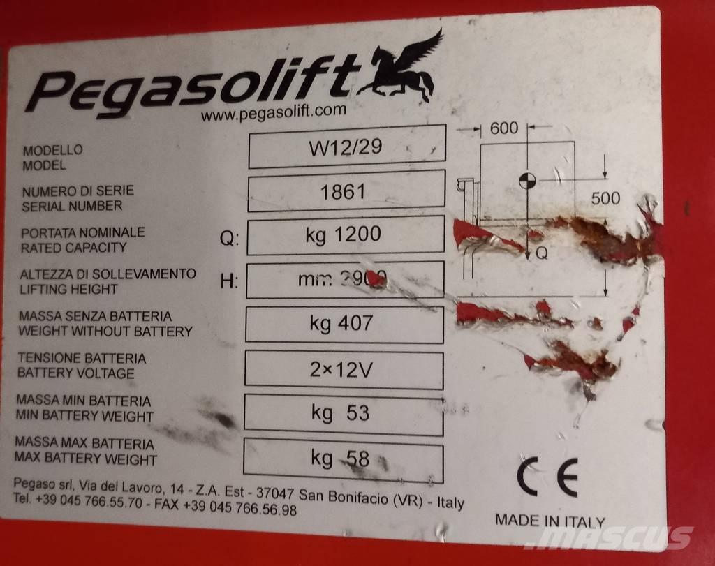  Pegasolift W12/29 Elektro Stapler