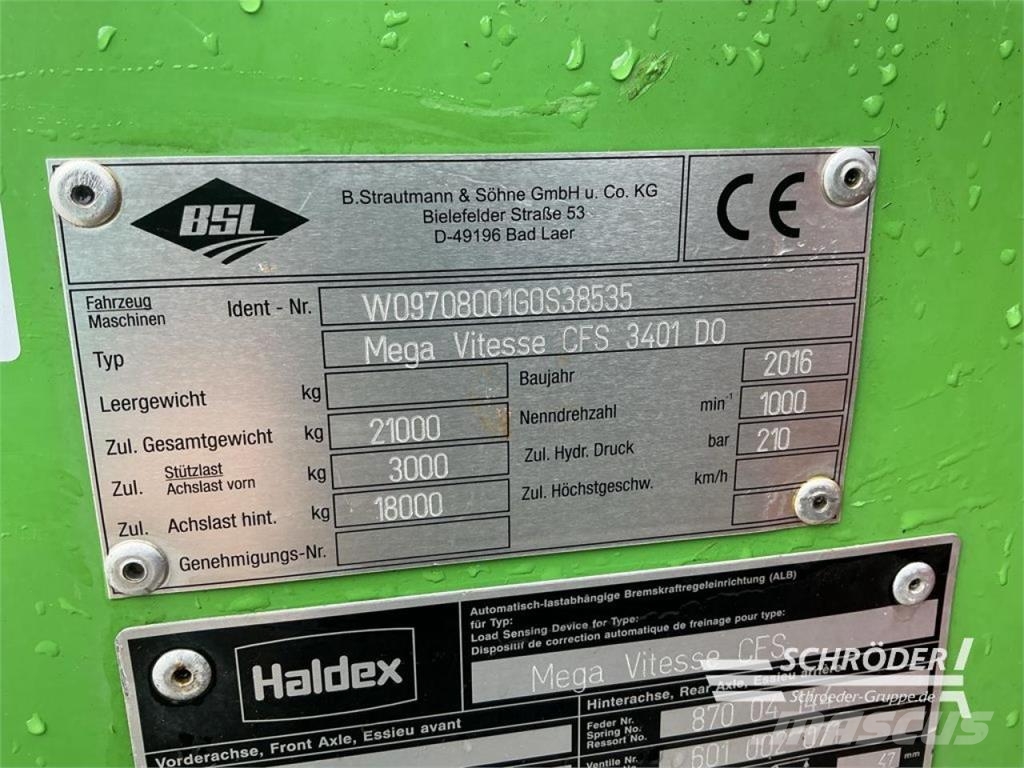 Strautmann MEGA VITESSE CFS 3401 DO Przyczepy samozaładowcze