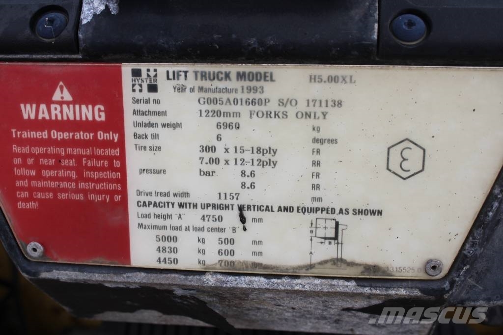 Hyster H 5.00 XL Diesel forklifts