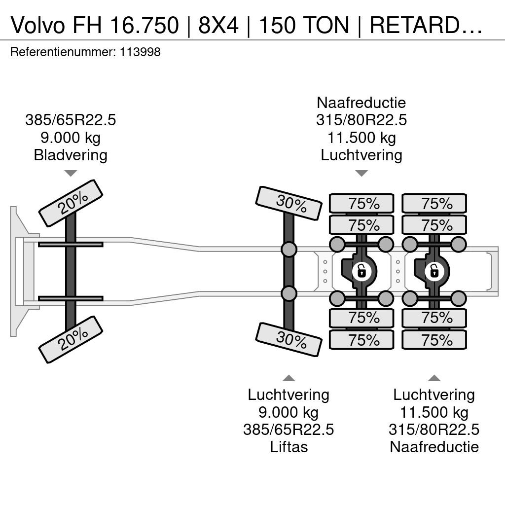 Volvo FH 16.750 | 8X4 | 150 TON | RETARDER | STEERING AX Sattelzugmaschinen