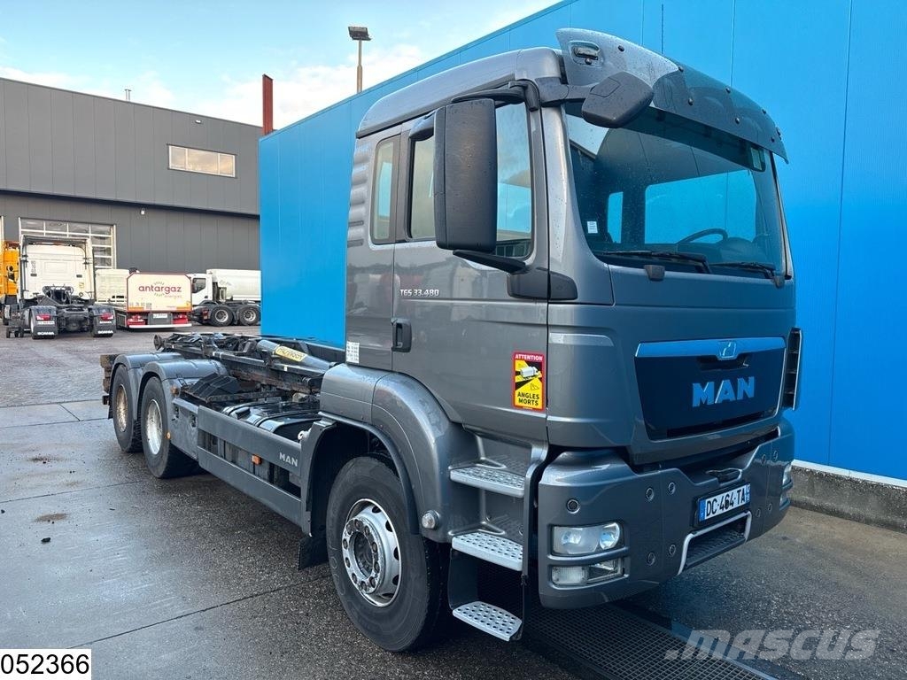 MAN TGS 33 480 6x4, EURO 5, Palfinger, Retarder Treileri ar āķi