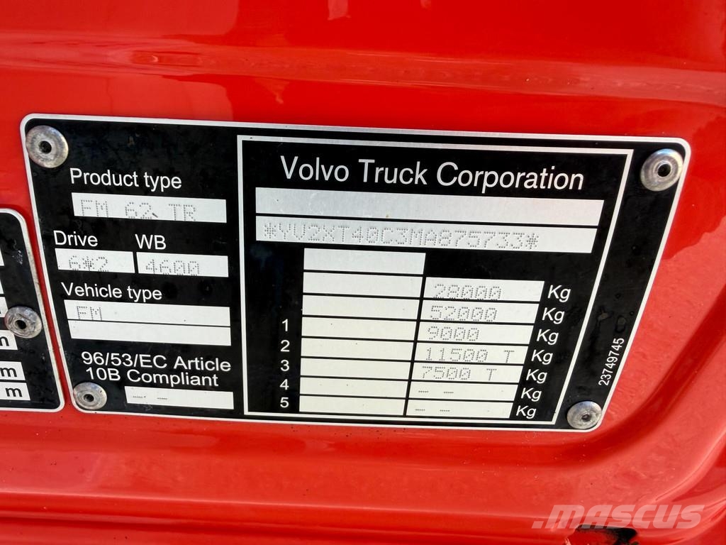 Volvo FM500 6X2 EURO6 + JOAB 1470mm Treileri ar āķi