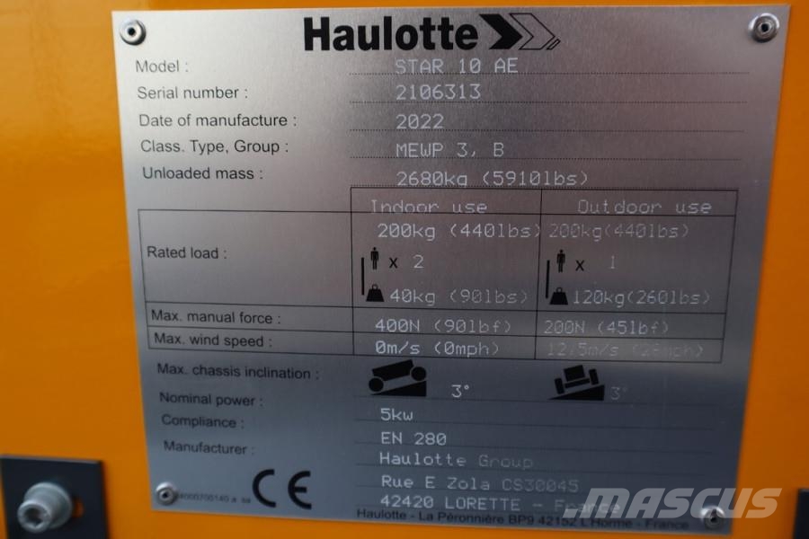 Haulotte Star 10AC Valid Inspection, *Guarantee! Electric, Leddede bomlifter