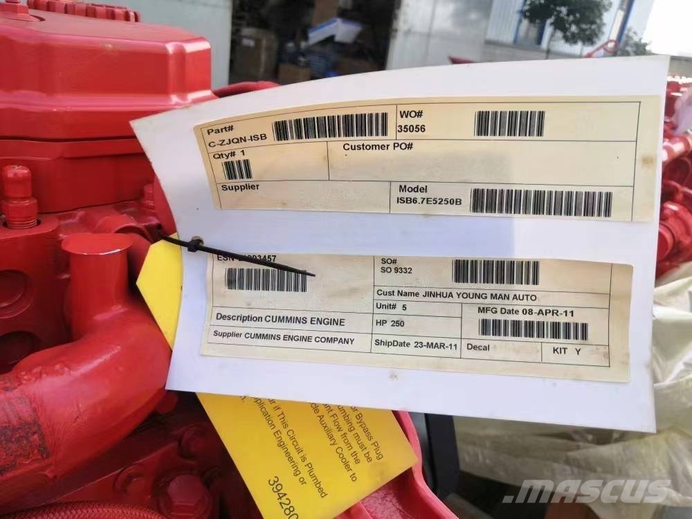 Cummins ISB6.7E5250B construction machinery motor Motorji