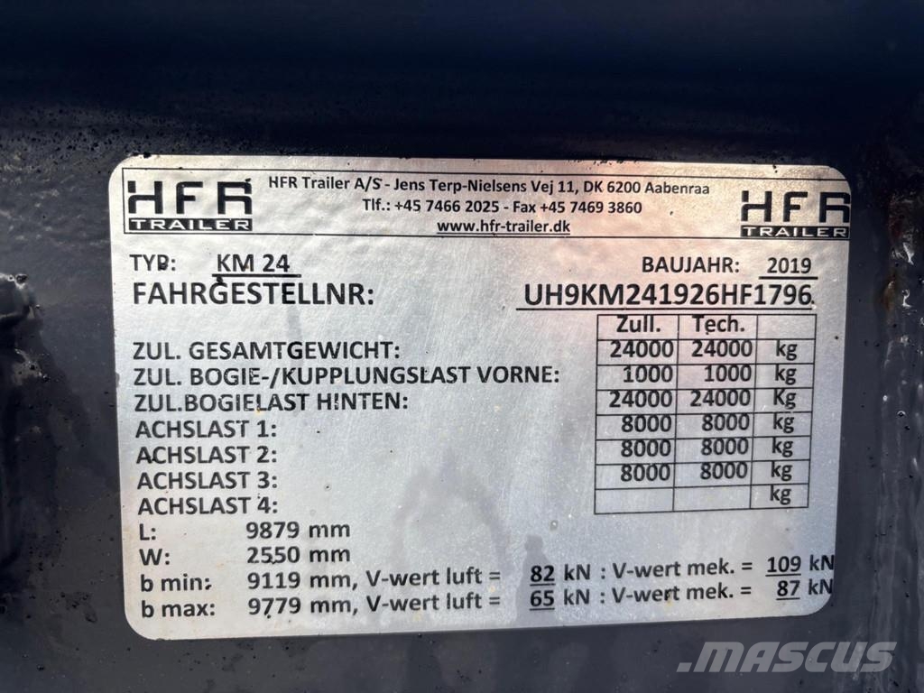 HFR KM 24 3 SAF AXLE + LIFITNG AXLES + CHASSIS L7450mm Remorque porte container