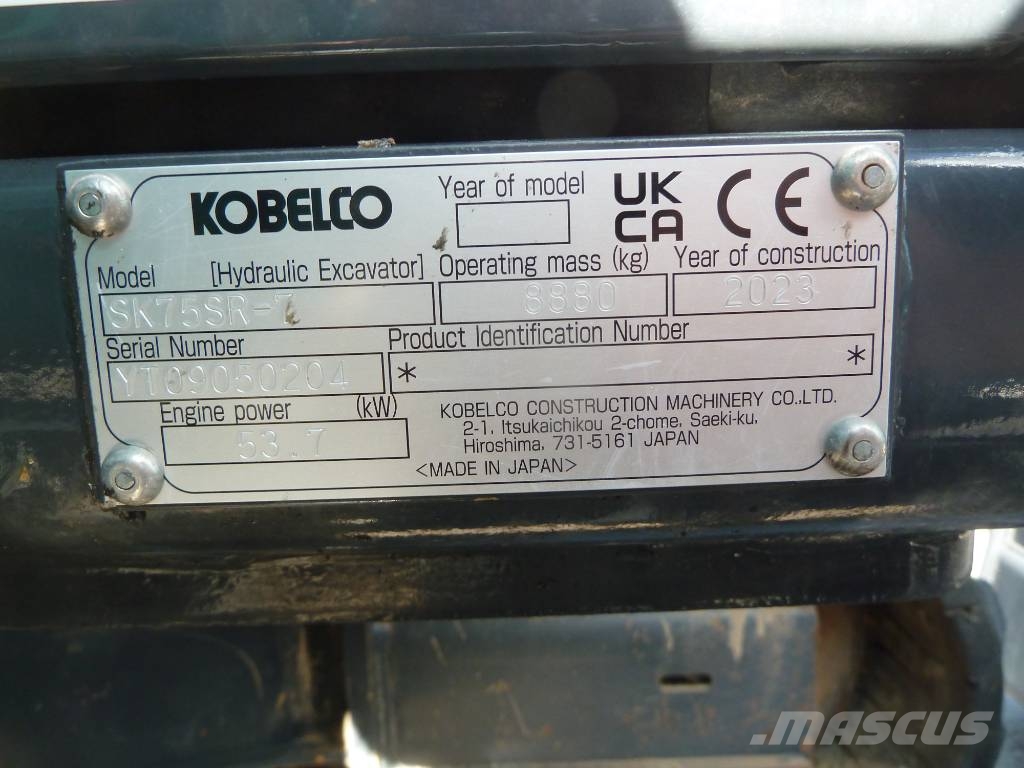 Kobelco SK75SR-7 / 1.600 tinm. Midi bageri 7t – 12t