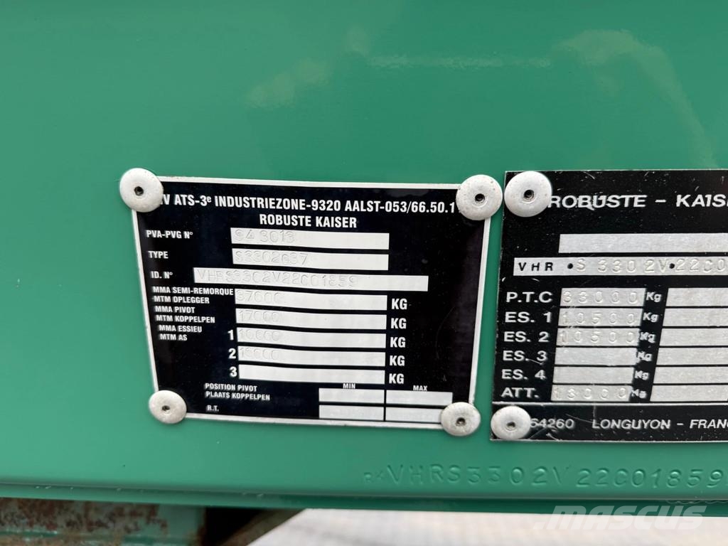 Kaiser Robuste S3302V 2-assige Kipper oplegger – Elektris Piekabes pašizgāzēji