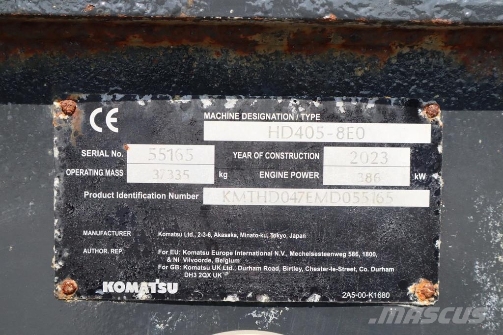 Komatsu HD405 -8E0 | 77 TON | GOOD TIRES Atliekų išvežimo technika