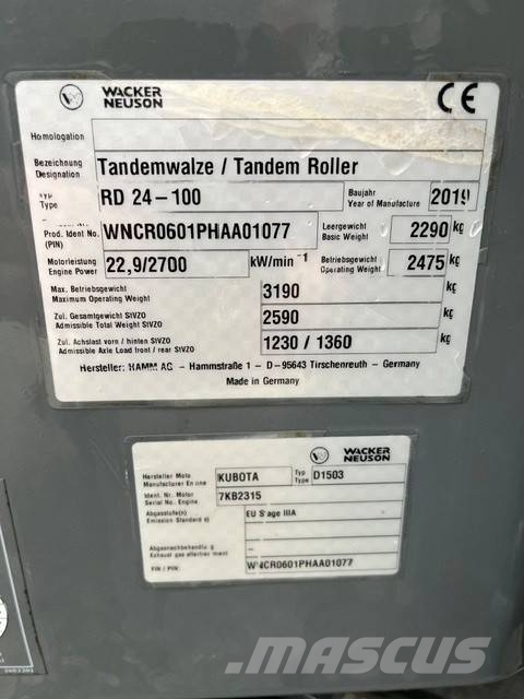 Wacker Neuson RD 24-100 Rouleaux tandem