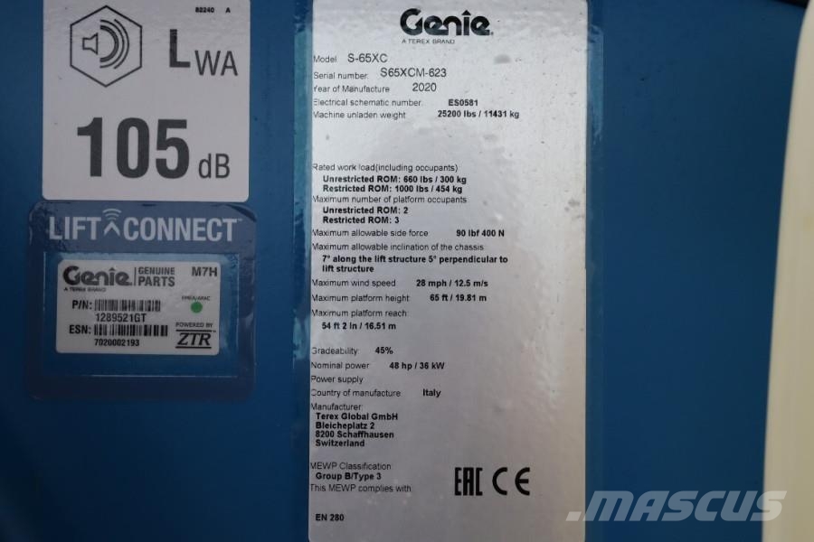 Genie S65XC Valid inspection, *Guarantee! Diesel, 4x4 Dr Telescopic boom lifts
