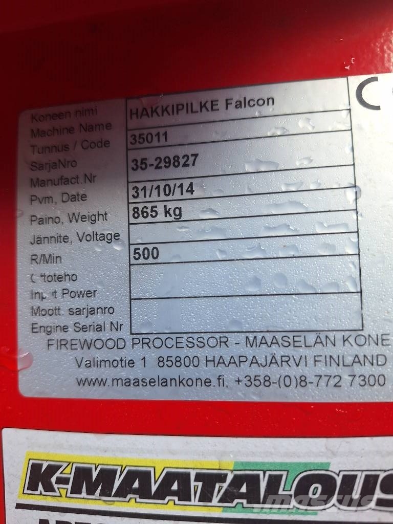 Hakki Pilke Falcon puunnostimella Partidoras, cortadoras y trituradoras de madera