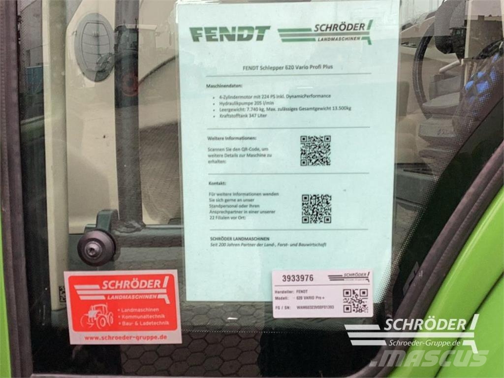 Fendt 620 VARIO PROFI PLUS الجرارات